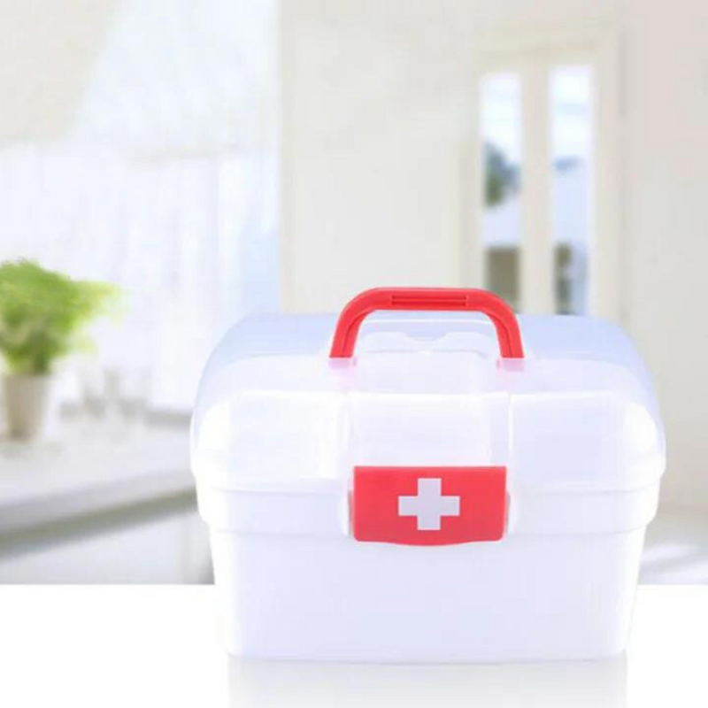 Portable First Aid Storage Box - Durable, Multi-Compartment, Easy Carry Handle