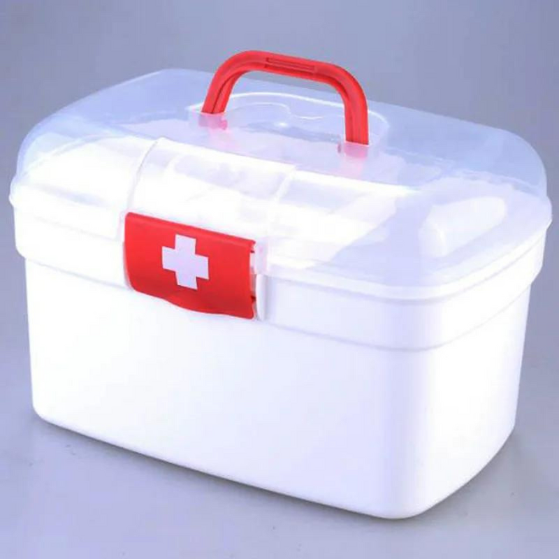 Portable First Aid Storage Box - Durable, Multi-Compartment, Easy Carry Handle