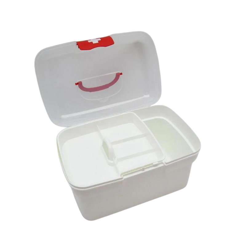 Portable First Aid Storage Box - Durable, Multi-Compartment, Easy Carry Handle