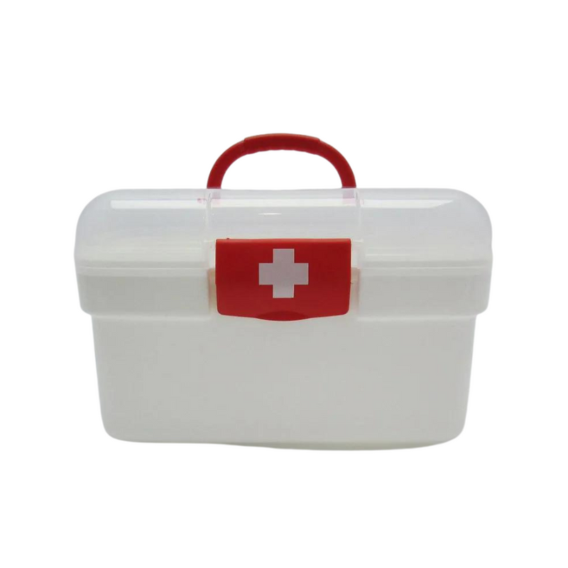 Portable First Aid Storage Box - Durable, Multi-Compartment, Easy Carry Handle