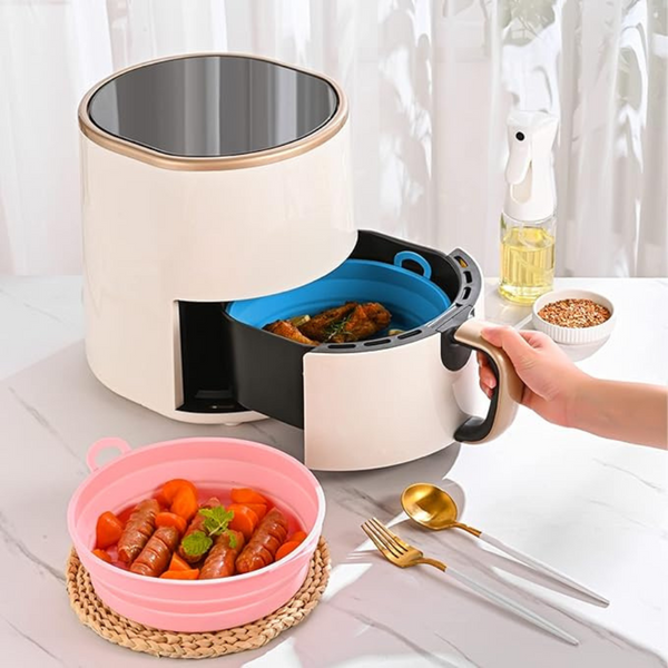 Reusable Silicone Air Fryer Liner - Non-Stick, Heat-Resistant, Easy to Clean