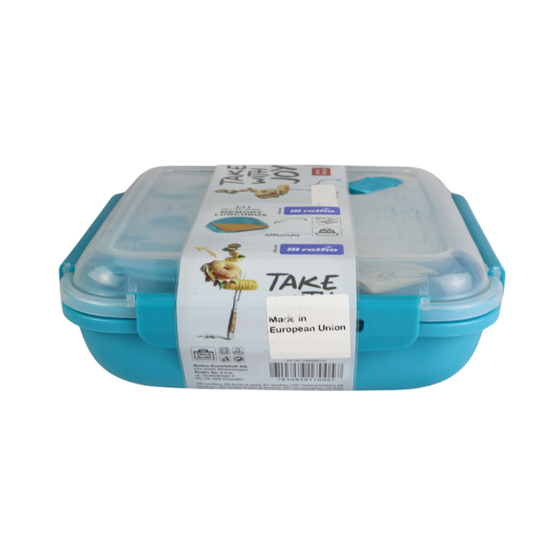 Rotho Memory Lunchbox - 1.1L, BPA-Free, Leak-Proof, Swiss Design, Microwave & Freezer Safe