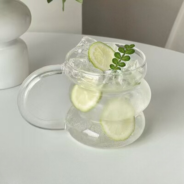 Rosa Transparent Cup - Unique Single-Layer Glass Mug With Ergonomic Handle For Hot And Cold Drinks