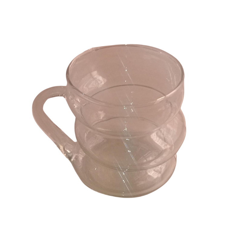 Rosa Transparent Cup - Unique Single-Layer Glass Mug With Ergonomic Handle For Hot And Cold Drinks