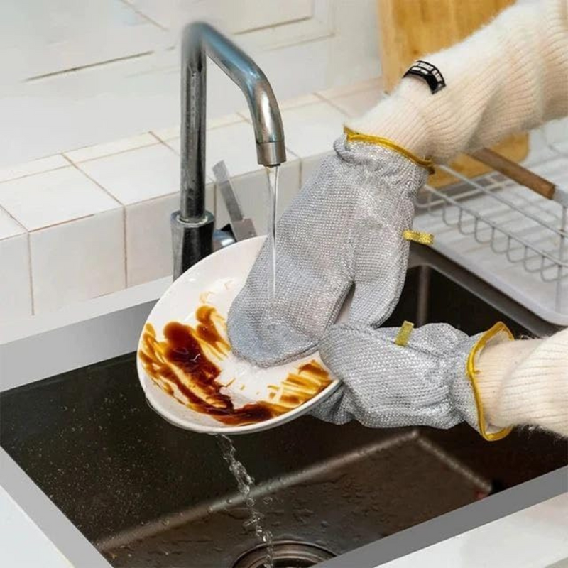 1  Piece - Steel Mesh Dishwashing Gloves - Heavy-Duty Scrubbing Gloves For Safe And Efficient Cleaning