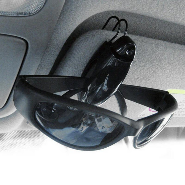 Car Sun Visor Glasses Holder - Dual Clip Sunglasses And Eyeglasses Organizer For Safe Driving