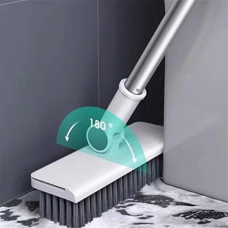 Broom and Dustpan Set with Long Handle - Upright Stand, Self-Cleaning Teeth, Compact Storage Design