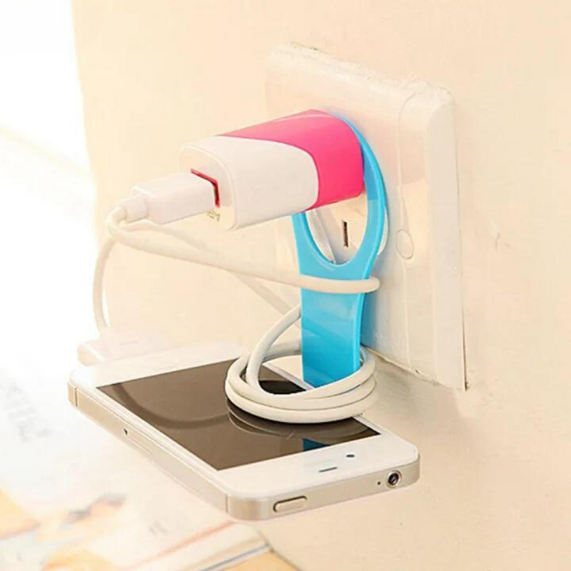 Foldable Phone Charging Holder - Wall-Mounted Mobile Stand, Universal Phone Charger Shelf, Assorted Colors