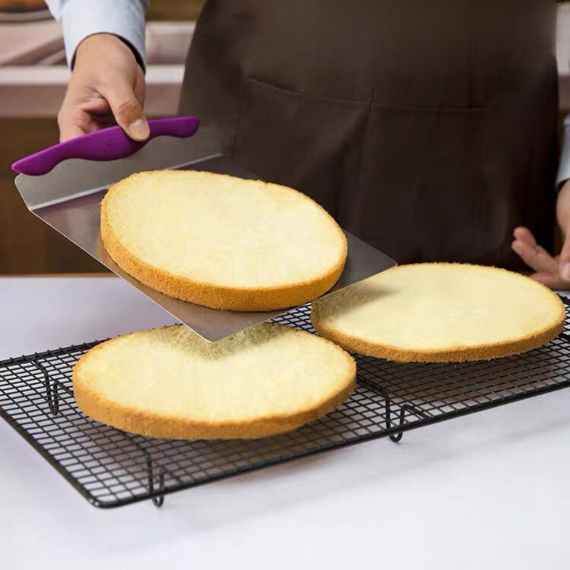 Stainless Steel Cake Lifter - Large Cake Transfer Tool with Ergonomic Handle for Baking and Decorating