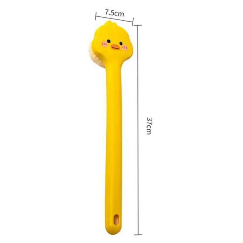 Cute Duck-Head Long Handle Bath Brush for Kids - Soft Bristles, Fun Design, Easy to Clean