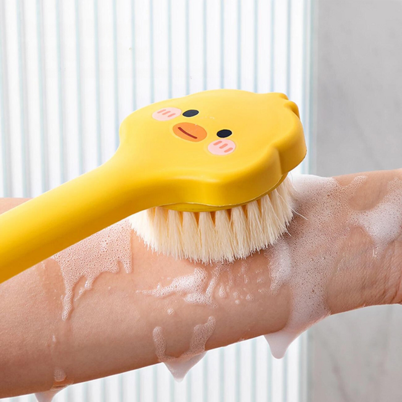 Cute Duck-Head Long Handle Bath Brush for Kids - Soft Bristles, Fun Design, Easy to Clean