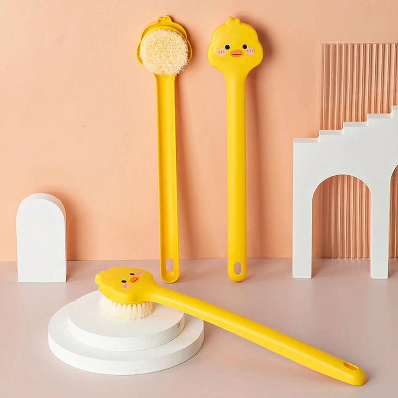 Cute Duck-Head Long Handle Bath Brush for Kids - Soft Bristles, Fun Design, Easy to Clean