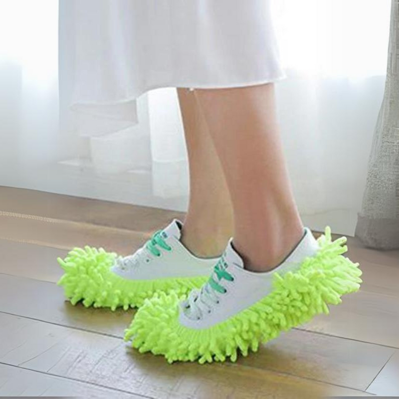 Hands-Free Mop Slippers for Dusting and Cleaning Floors - Soft Microfiber, Reusable, Fun Design