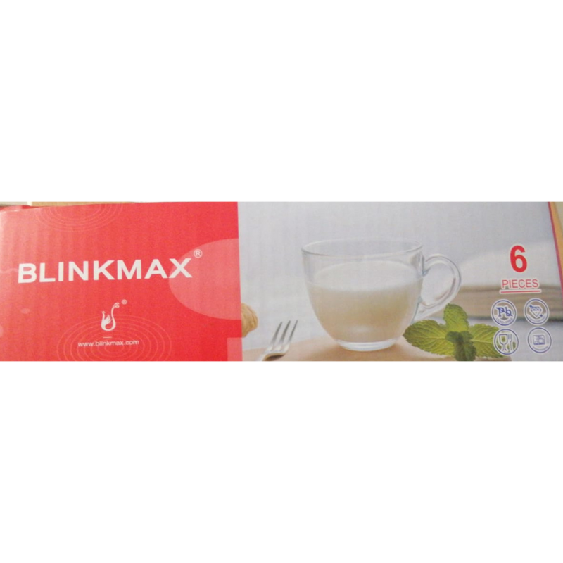 Blinkmax Small Coffee Mugs Set - 6-Piece Clear Glass, Perfect for Hot Beverages