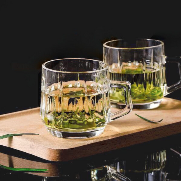 Blinkmax Glass Mug Set - 6-Piece Set, 250 ml, Ideal for Tea and Coffee, Elegant Design