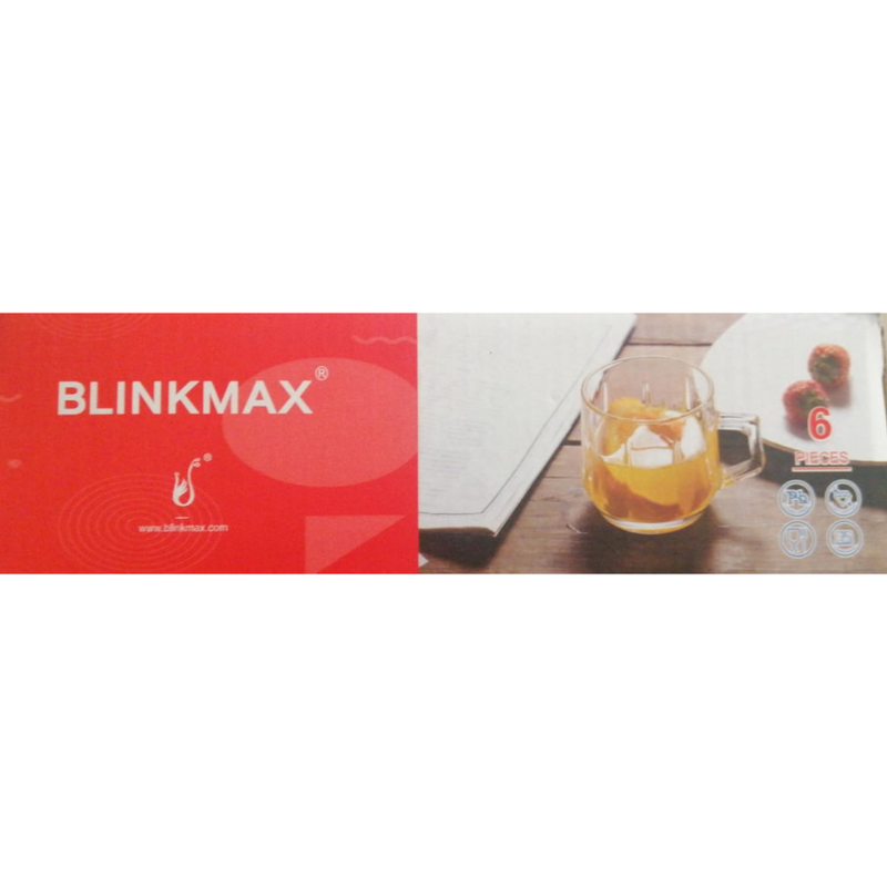 Blinkmax Glass Mug Set - 6-Piece Set, 250 ml, Ideal for Tea and Coffee, Elegant Design