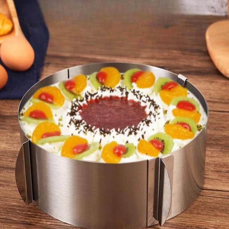 Adjustable Stainless Steel Cake Ring - Ideal For Layered Cakes, Mousse, And Pastries