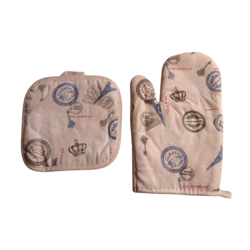 Heat-Resistant Oven Mitt and Pot Holder Set - Stylish, Durable, and Safe