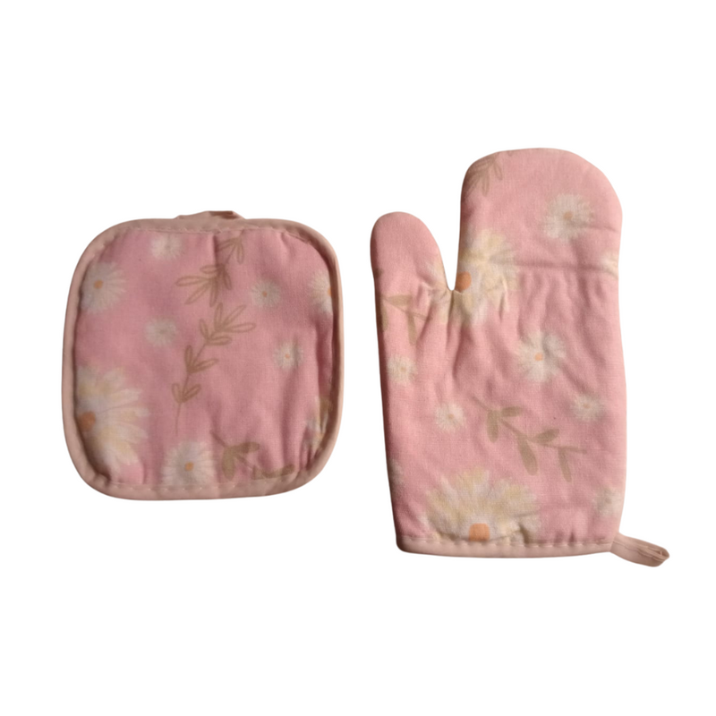 Heat-Resistant Oven Mitt and Pot Holder Set - Stylish, Durable, and Safe