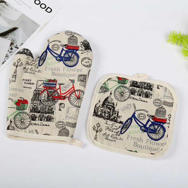 Heat-Resistant Oven Mitt and Pot Holder Set - Stylish, Durable, and Safe