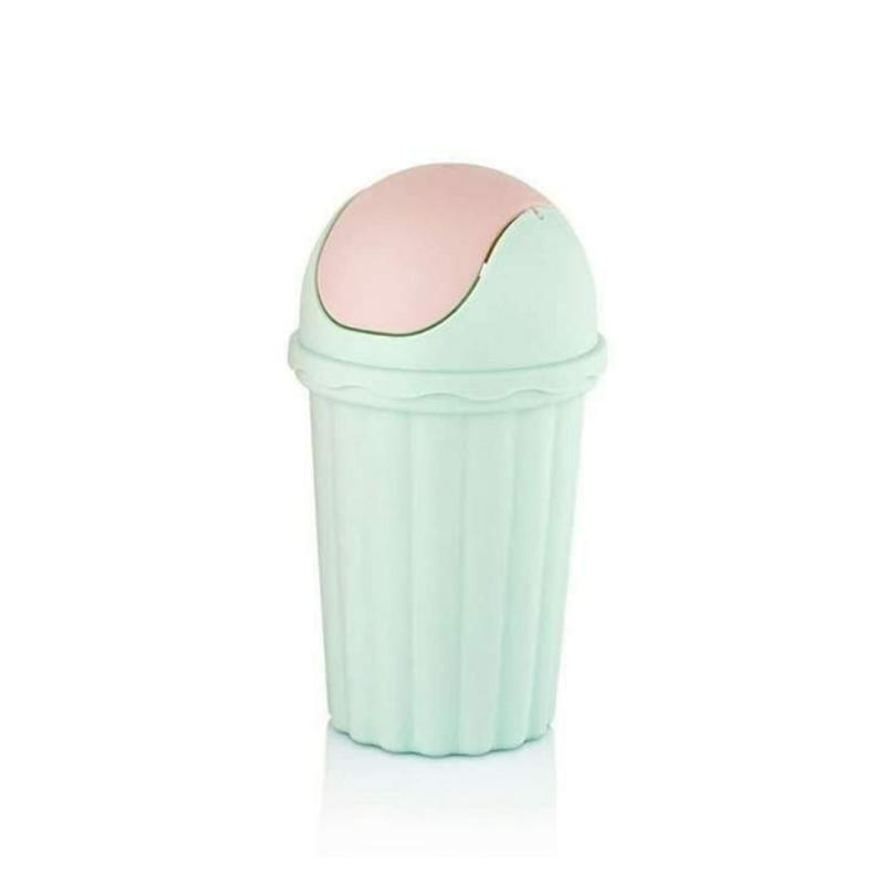 Compact Mini Countertop Trash Can With Swing Lid - Ideal For Kitchen, Bathroom, Or Desk