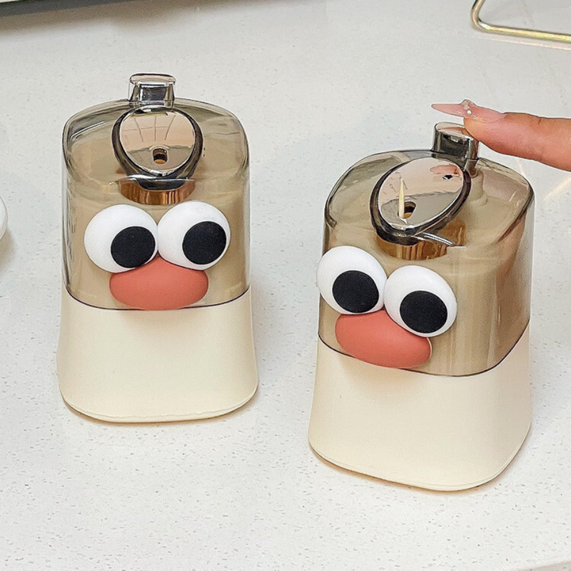 Adorable Cartoon Toothpick Holder Dispenser - Automatic Pop-Up Design, Fun Kitchen Accessory