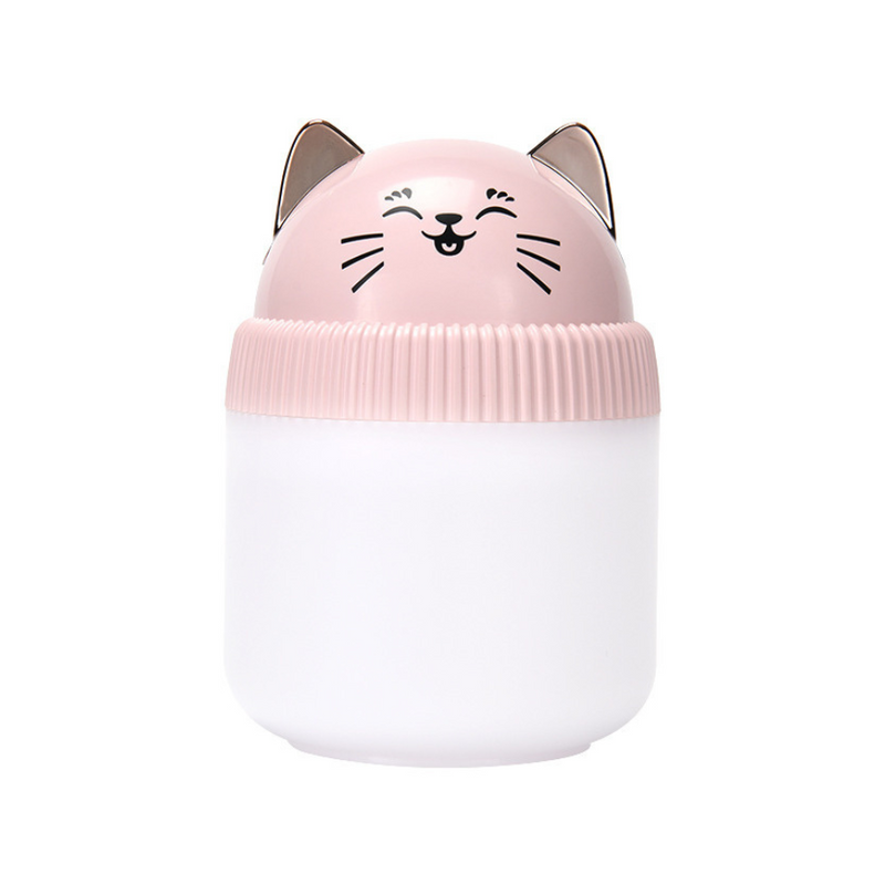 Portable USB Cat-Shaped Humidifier With LED Night Light - Ideal For Desktop And Travel Use