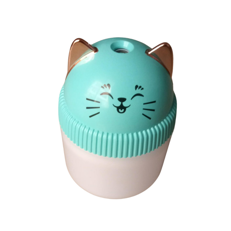 Portable USB Cat-Shaped Humidifier With LED Night Light - Ideal For Desktop And Travel Use