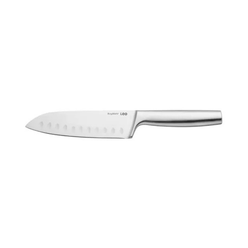 BergHOFF Leo Santoku Knife - 17.5 cm Stainless Steel Blade with Ergonomic Handle for Precision