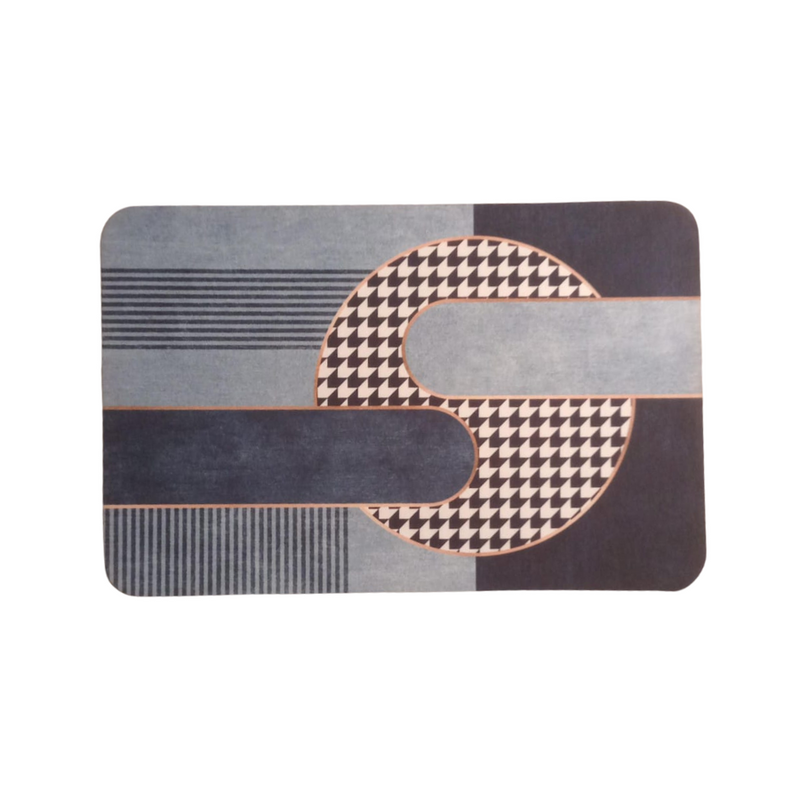 Modern Geometric Pattern Floor Mat – Stylish, Anti-Slip, Easy-Clean Design, Adds Elegance to Any Room