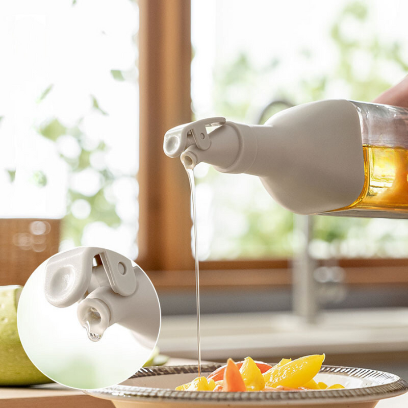 Versatile Oil and Vinegar Dispenser Bottle with Leak-Proof Nozzle and Modern Design