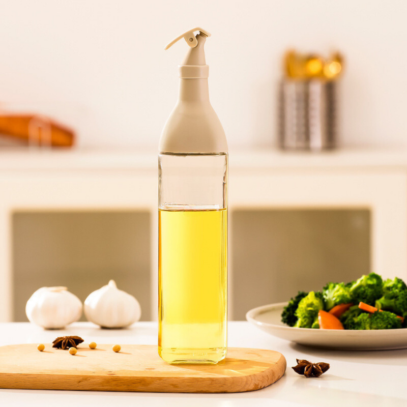 Versatile Oil and Vinegar Dispenser Bottle with Leak-Proof Nozzle and Modern Design