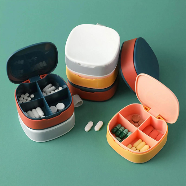 1pc Pill Box,3 Compartment Small Pill Case For Pocket & Purse, Cute Travel  Metal Pill Organizer,Portable Pill Container And Medicine Vitamin Organizer