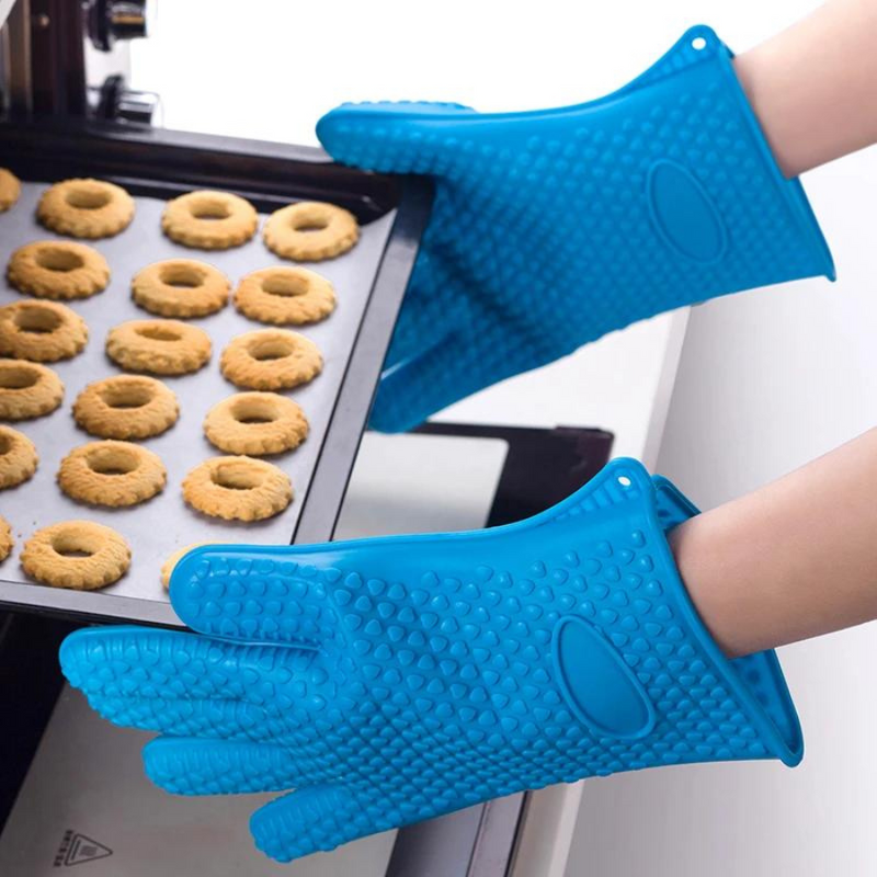 230°C Heat Resistant Silicone Oven Glove - Anti-Slip, Anti-Scalding, Five-Finger Mitt