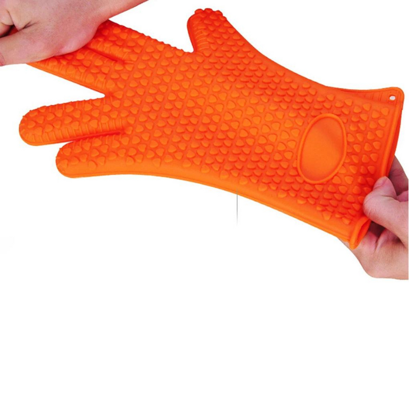 230°C Heat Resistant Silicone Oven Glove - Anti-Slip, Anti-Scalding, Five-Finger Mitt