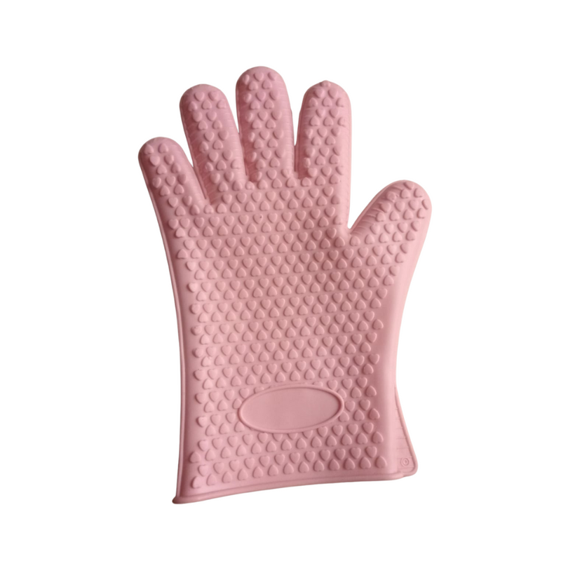 230°C Heat Resistant Silicone Oven Glove - Anti-Slip, Anti-Scalding, Five-Finger Mitt