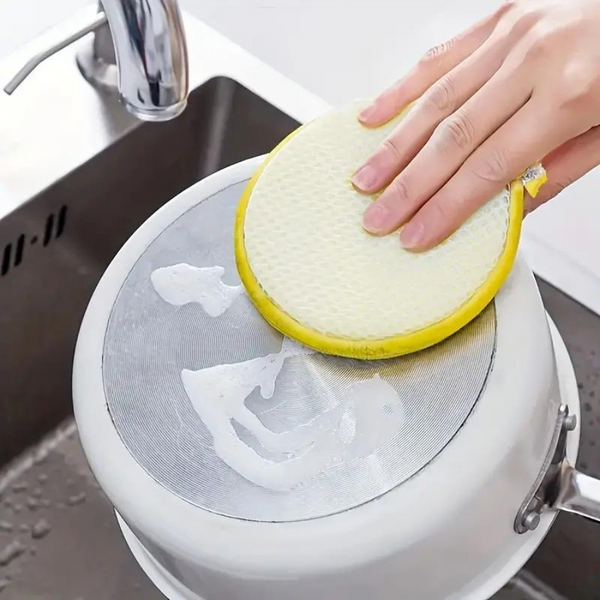 1pc Removable Kitchen Round Dish Sponges Scourer Cleaning Ball