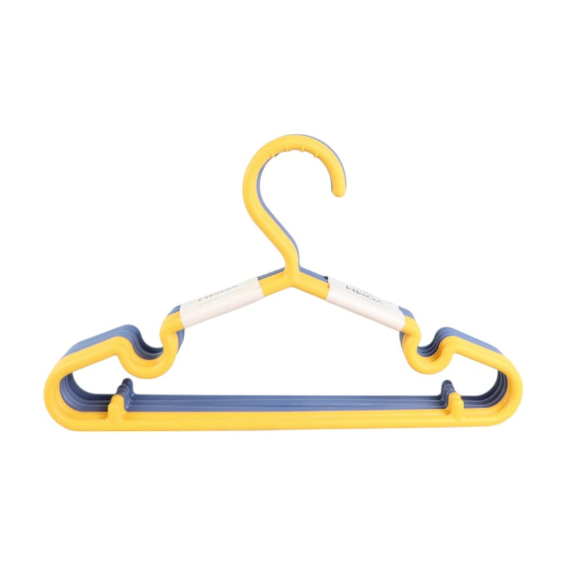 YOMH Plastic Clothes Hangers - Durable, Non-Slip, Lightweight - Set of 5, Blue and Yellow