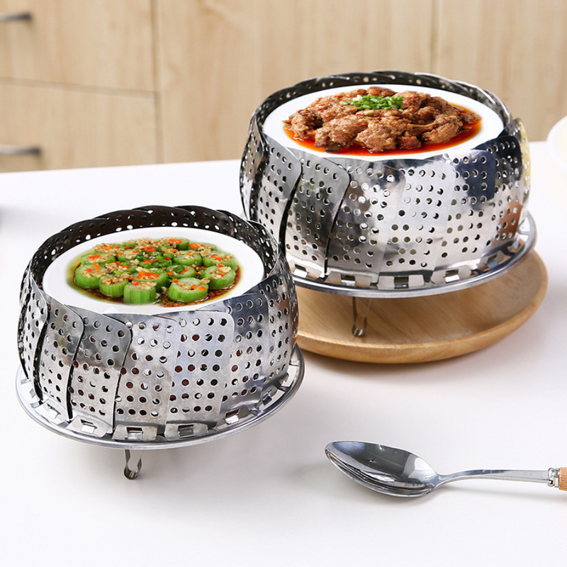 Foldable Stainless Steel Steamer Basket Available In 3 Sizes For Healthy Cooking And Versatile Use