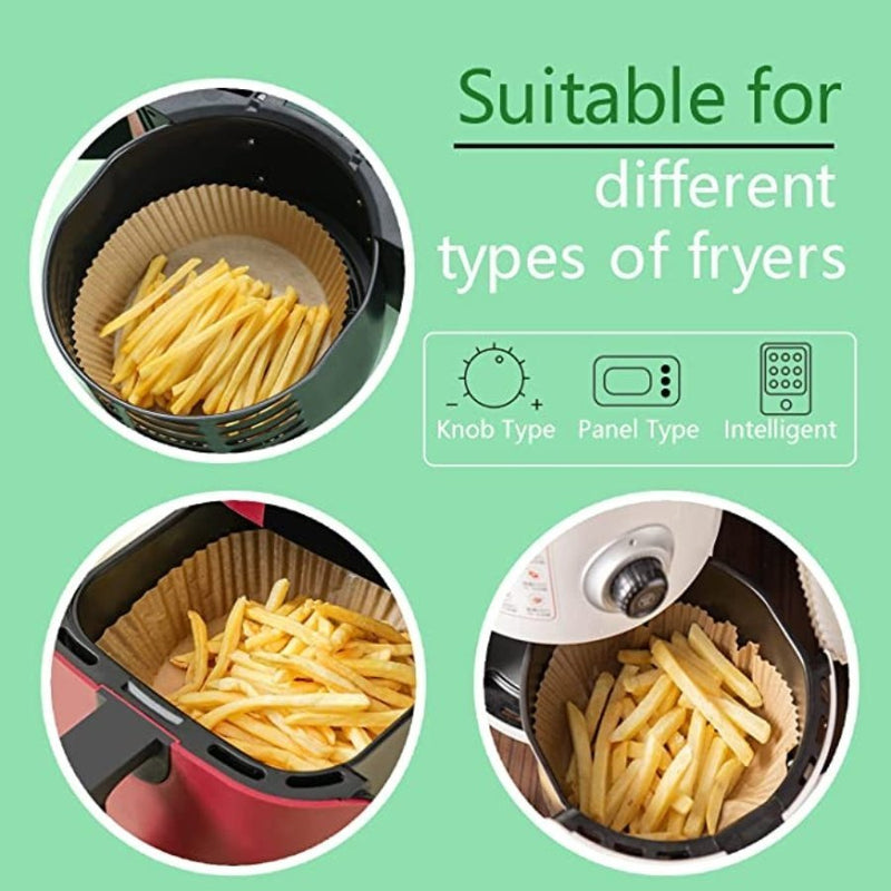 Air Fryer Liners, 50 Pieces, 200mm x 45mm, Food Grade Paper for Non-Stick Frying