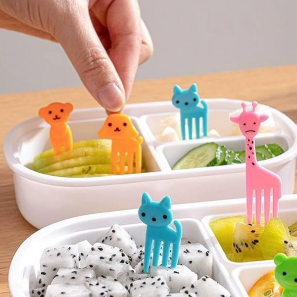 Set Of 10 Animal-Shaped Food Picks For Kids And Parties With Fun And Vibrant Designs