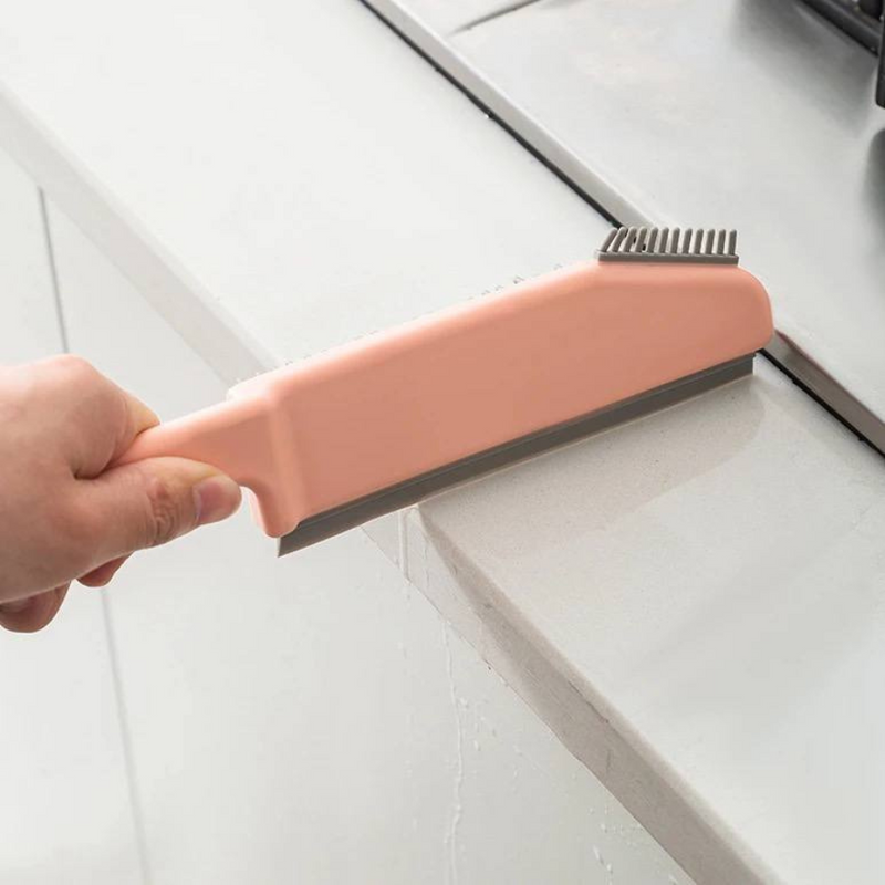 3-In-1 Silicone Cleaning Brush With Scraper, Soft Bristles, And Ergonomic Handle For Stubborn Stains, Dishes, And Household Surfaces