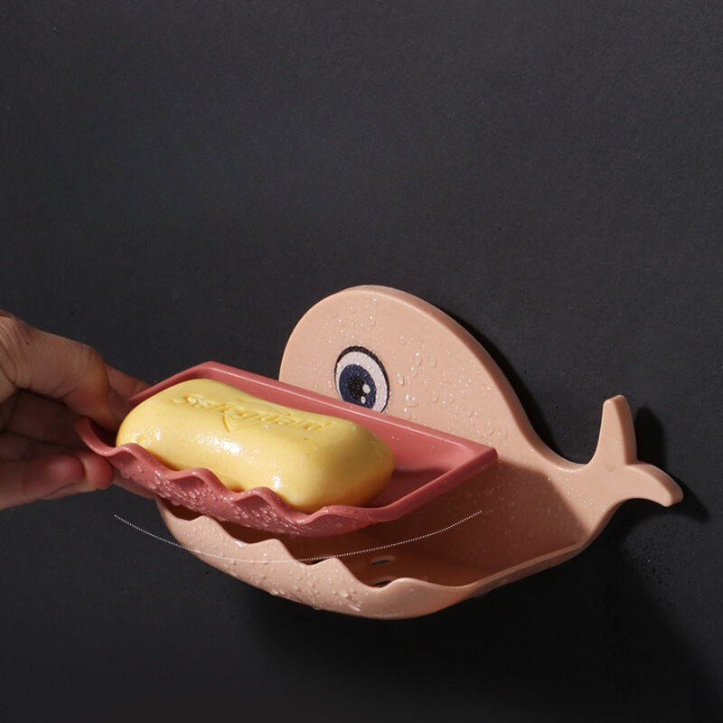 Whale-Shaped Wall-Mounted Soap Holder - Fun And Functional Bathroom Accessory For Kids And Adults