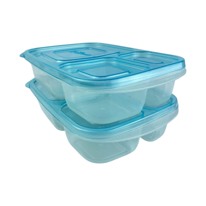 E.Z Lock Pastel Food Storage Containers - 965ml - Airtight Rectangular 2-Piece Set For Meal Prep