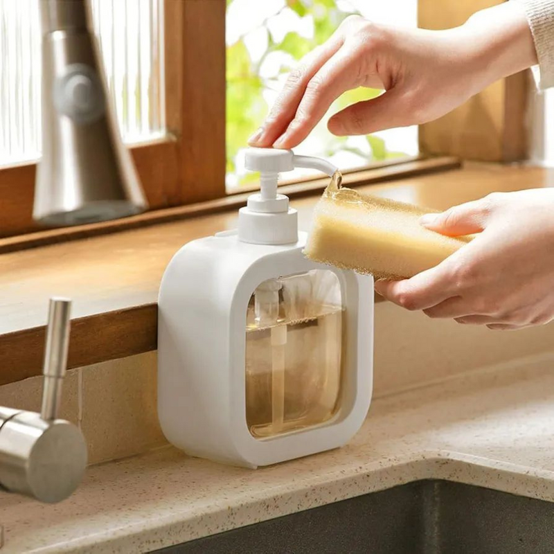 Compact Countertop Soap Dispenser With Transparent Design - Perfect For Kitchen Or Bathroom