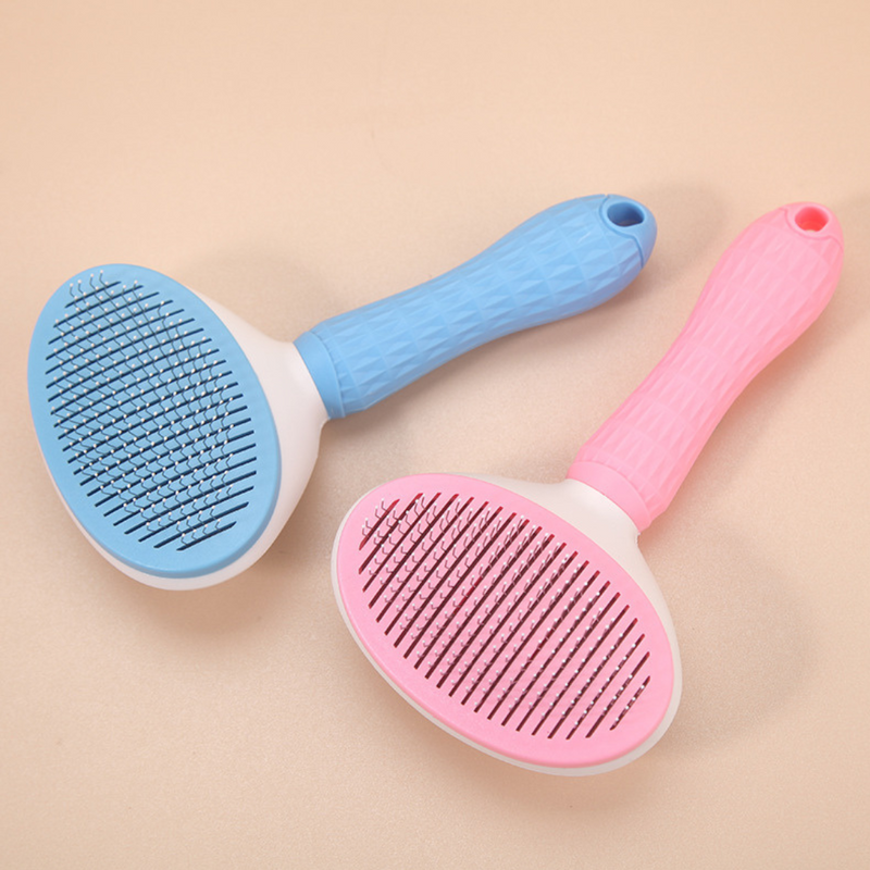 Self-Cleaning Pet Grooming Brush With Ergonomic Handle For Cats And Dogs - Easy Hair Removal And Comfort