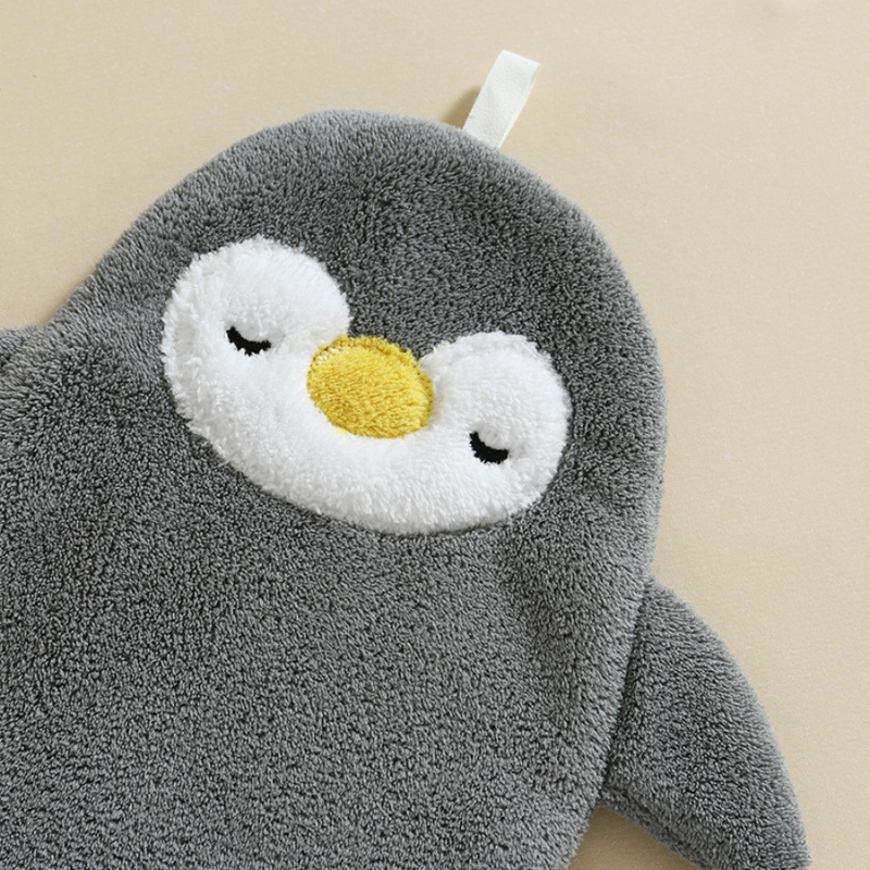 Cute Penguin-Shaped Microfiber Hand Towel – Ultra-Soft, Super Absorbent & Quick-Dry