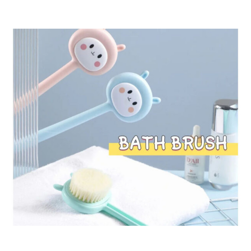 Cute Long-Handle Soft Bristle Body Brush For Shower & Bath – Gentle Exfoliation & Deep Cleaning