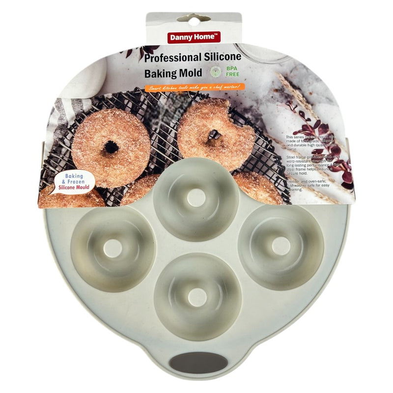 Danny Home Professional Silicone Donut Baking Mold - 6 Donut Capacity - Non-Stick - BPA-Free - 31 cm