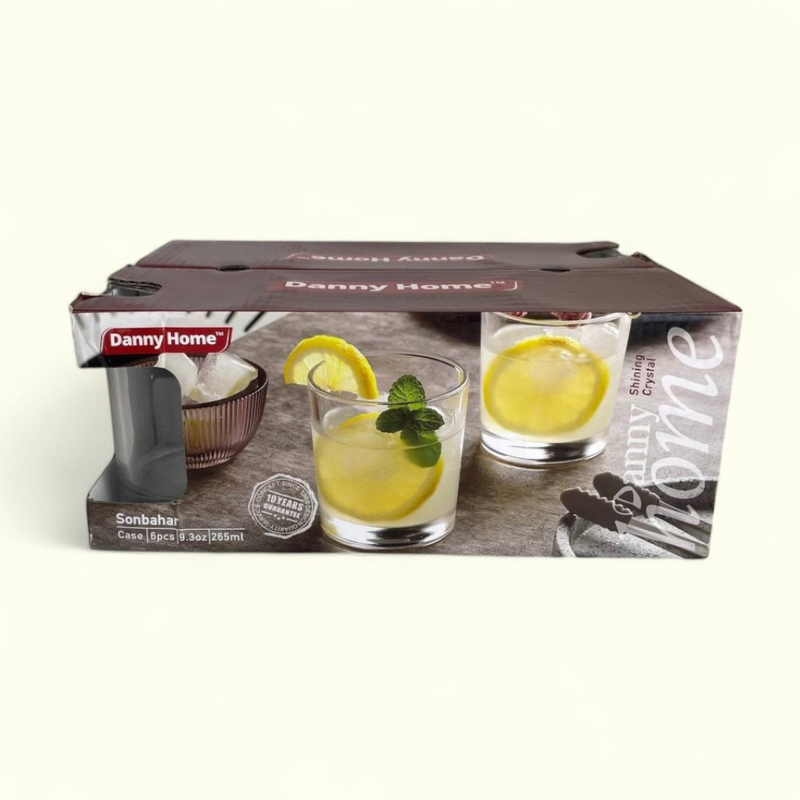 Danny Home Sonbahar Glass Set - 265ml - Durable 6-Piece Set For Modern And Elegant Beverage Serving